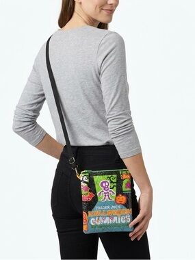 NEW Upcycled Trader Joe’s Halloween Gummies Quilted Zipper Pouch Bag